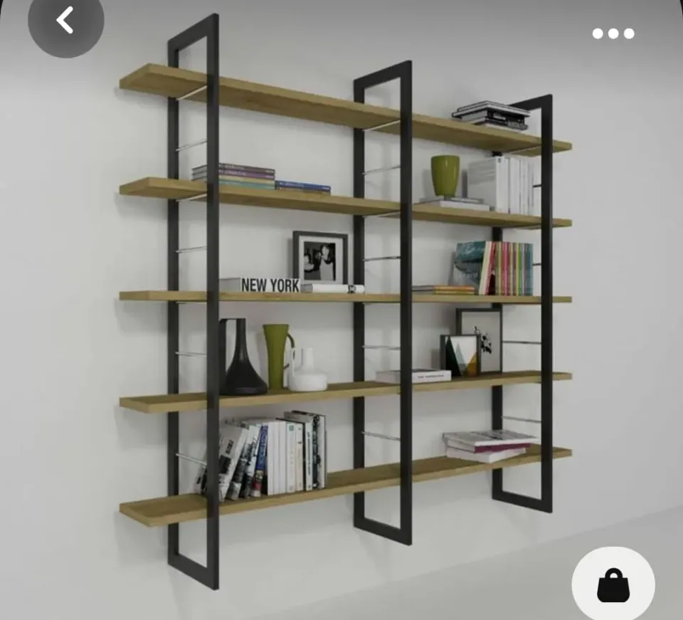 Sicily Wood Maker libreria 5 mensole 100x25 h240 legno massello