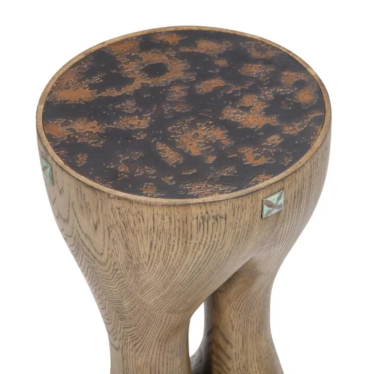 Maitland Smith Zulu Tavolino Rovere Bronzo 48,9 cm