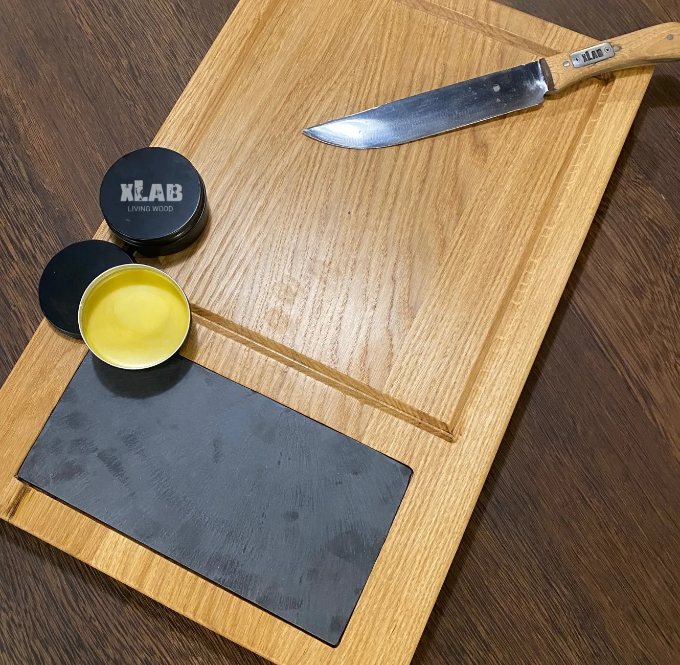 XLAB Design tagliere legno ardesia 60x38x4 cm vassoio