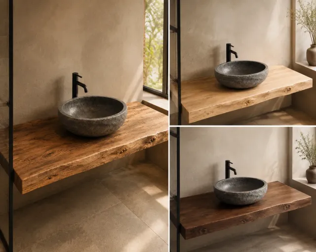 XLAB Design mensola bagno 110x50x6 massello 3 colori