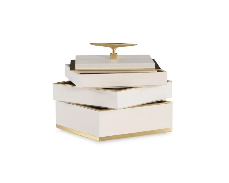 Maitland Smith Cream Jewelry portagioie pelle crema