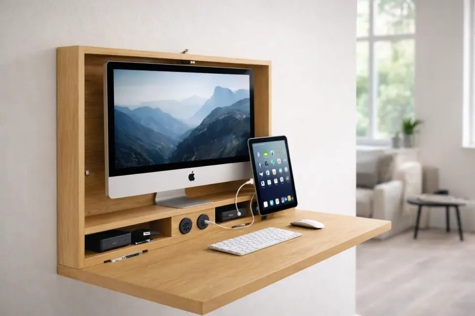 XLAB Design DeskFold scrivania a parete legno rovere