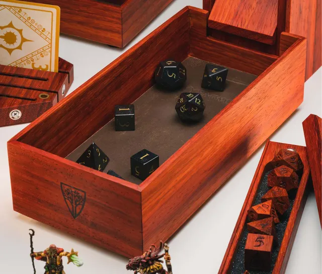 Wyrmwood Personal Dice Tray vassoio dadi pelle legno