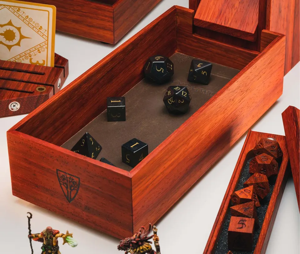 Wyrmwood Personal Dice Tray vassoio dadi pelle legno