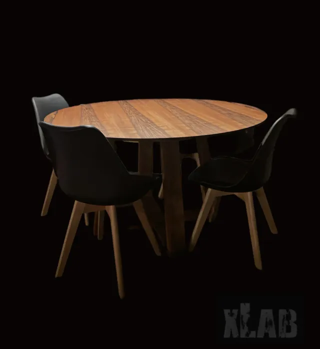XLAB Design Ginny tavolo pranzo rotondo noce moderno