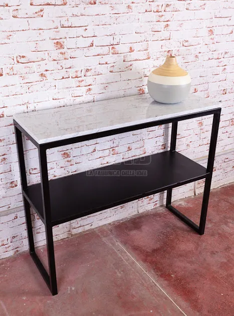 XLAB Design Teia consolle ingresso ferro e marmo