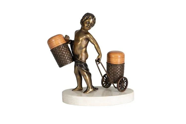 Maitland Smith Salt Pepper scultura ottone agata
