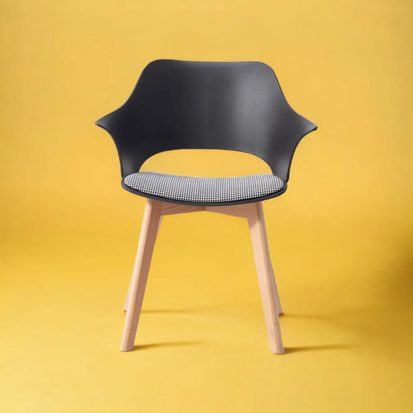 XLAB Design Set 4 Sedie Soggiorno ABS Tessuto Pied de Poule
