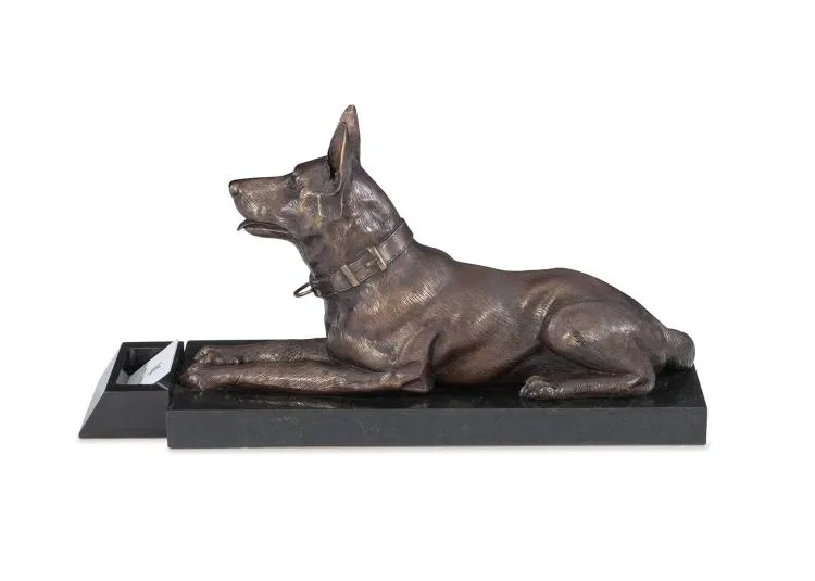Maitland Smith German Shepherd portabiglietti ottone
