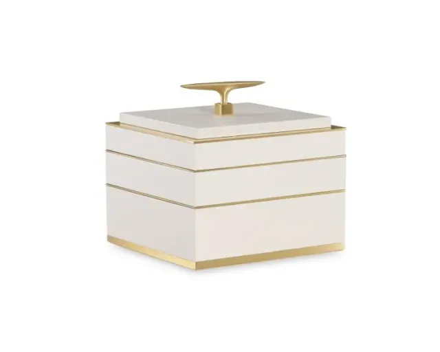 Maitland Smith Cream Jewelry portagioie pelle crema