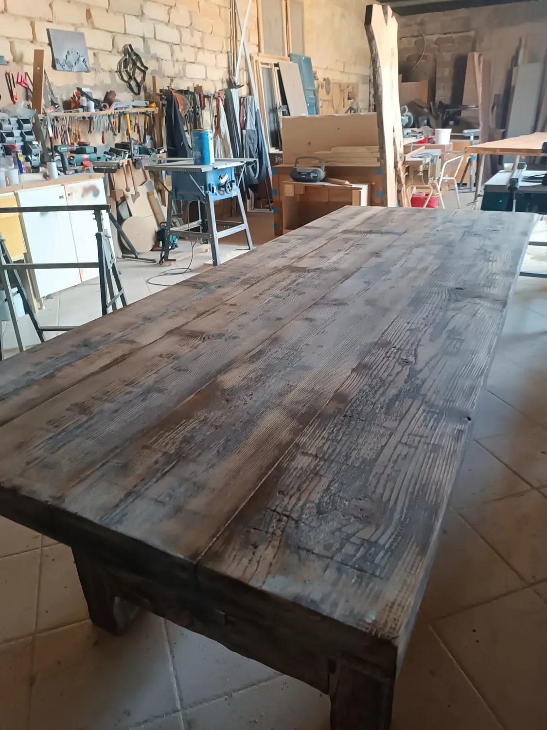 Sicily Wood Maker 200x100xh75 tavolo rustico industriale