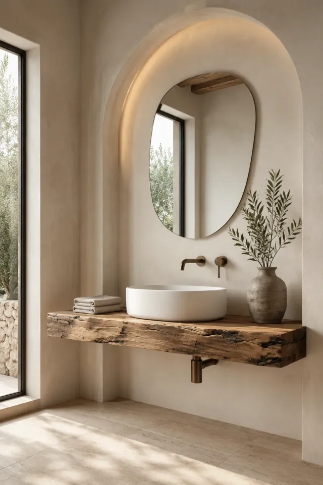 XLAB Design Materia Antica Mensola Bagno Castagno 140 cm