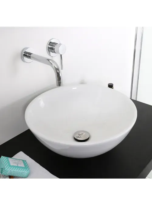 XLAB Design lavabo tondo ceramica bianco 42x42 cm