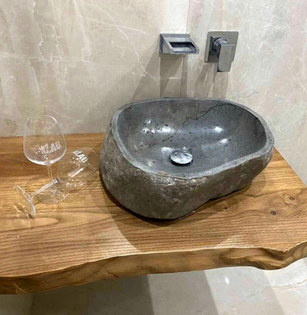 XLAB Design Sapido Top Bagno Legno Antico 80x45x6 cm
