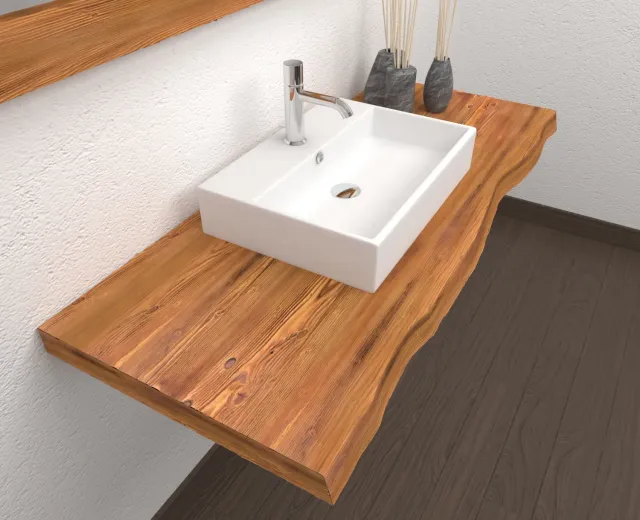 XLAB Design Nikki piano lavabo legno massello rustico