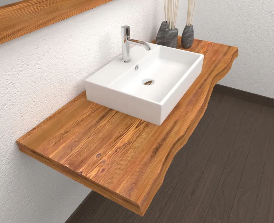 XLAB Design Nikki piano lavabo legno massello rustico