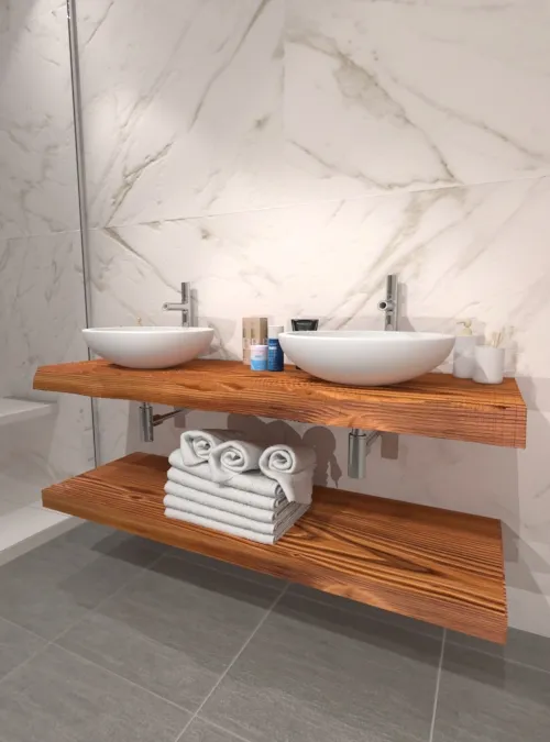 XLAB Design Polly doppio top bagno legno massello larice