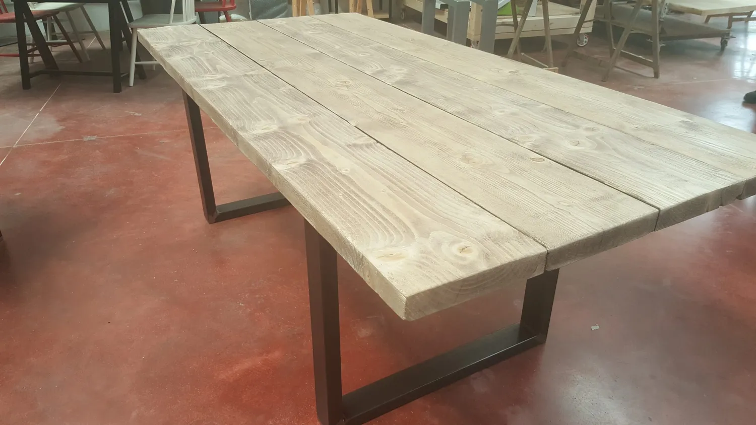 XLAB Romeo 180x100 H75 tavolo industriale grigio naturale