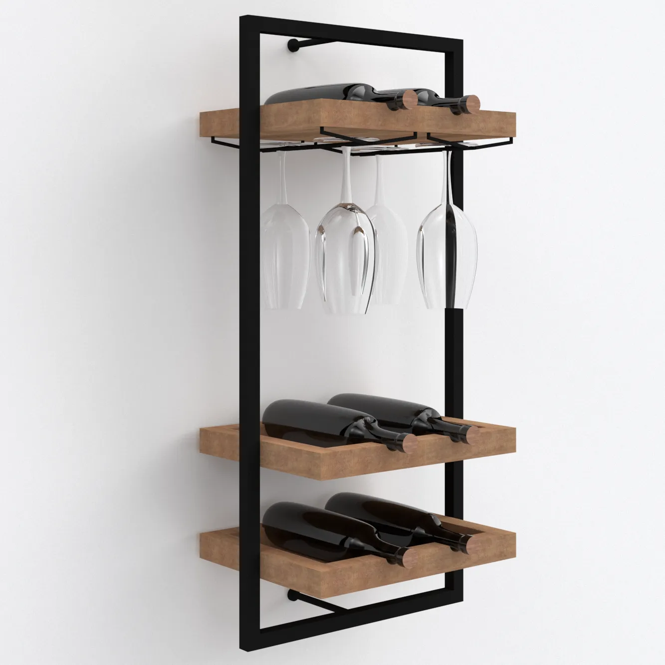 XLAB Design Wine Frame portabottiglie parete 6 bottiglie ferro