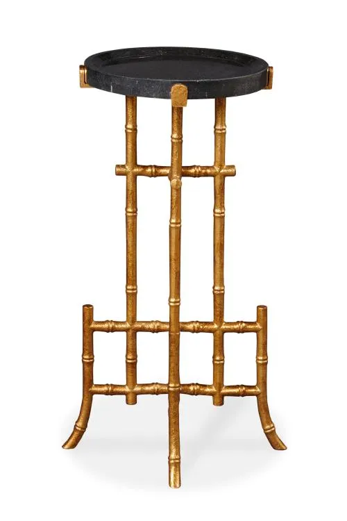 Maitland Smith Calder Tavolino Pietra Alluminio Oro