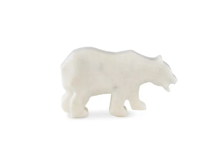 Maitland Smith Bear scultura orso marmo bianco 25 cm