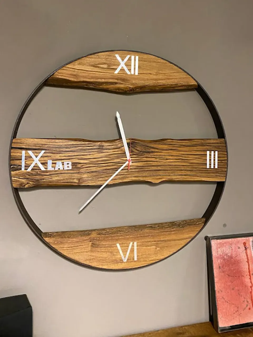 XLAB Design Robert orologio parete ferro legno industriale