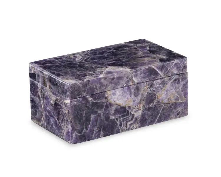 Maitland Smith Small Amethyst scatola pietra 22,9 cm