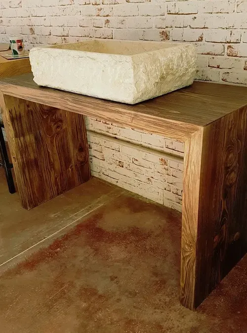 XLAB Design Raffy Mobile Bagno Legno Massello Rustico Larice