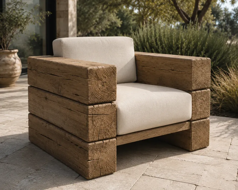 XLAB Design Eremo poltrona giardino L120 legno antico