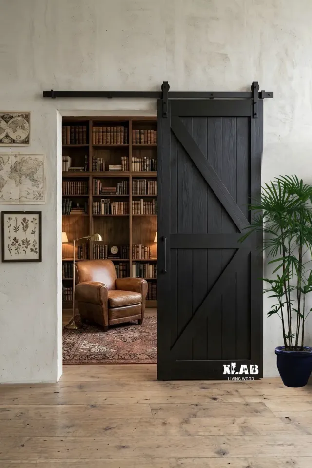 XLAB Design Barn Door porta scorrevole larice nero 100x220