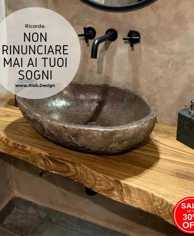 XLAB Design mensola bagno 100x50 oldwood massello