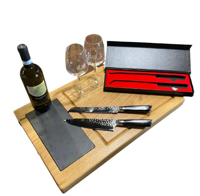 XLAB Design tagliere legno ardesia 60x38x4 cm vassoio