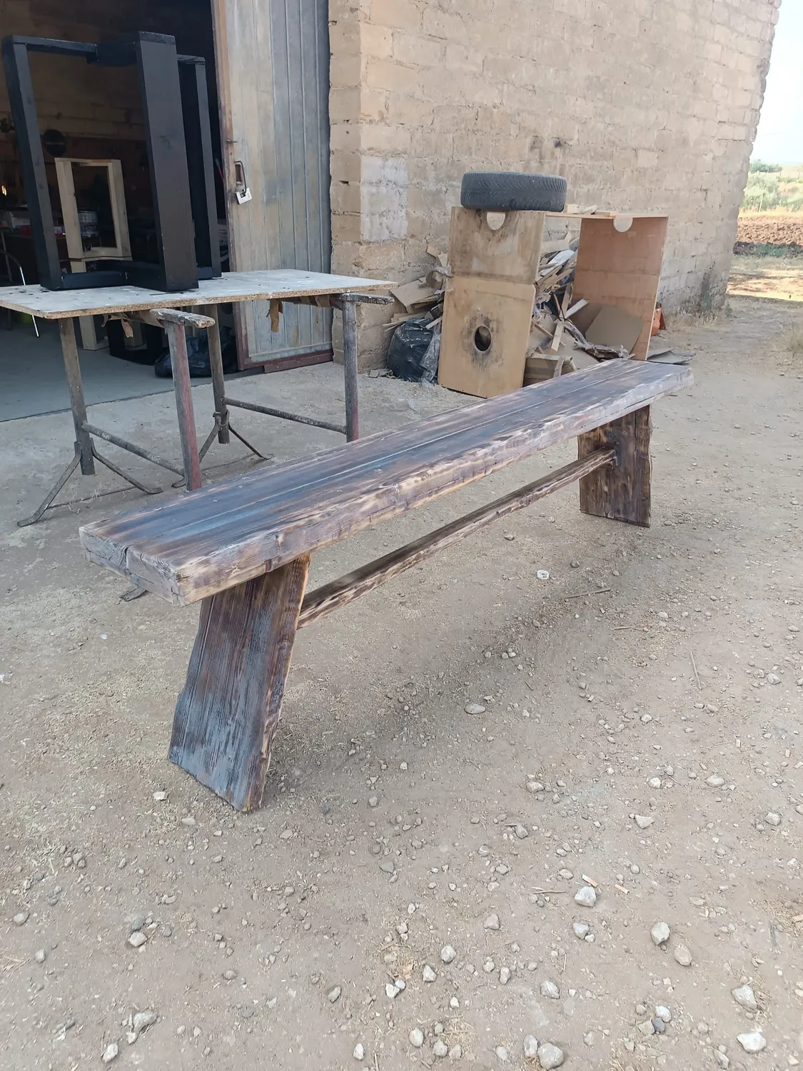 Sicily Wood Maker 200x100xh75 tavolo rustico industriale