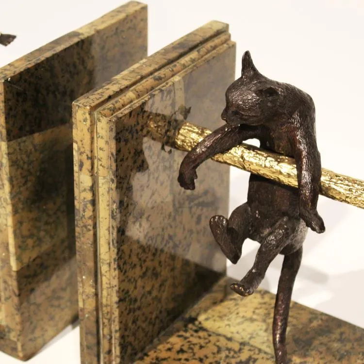 Maitland Smith Pursuit fermalibri coppia ottone agata