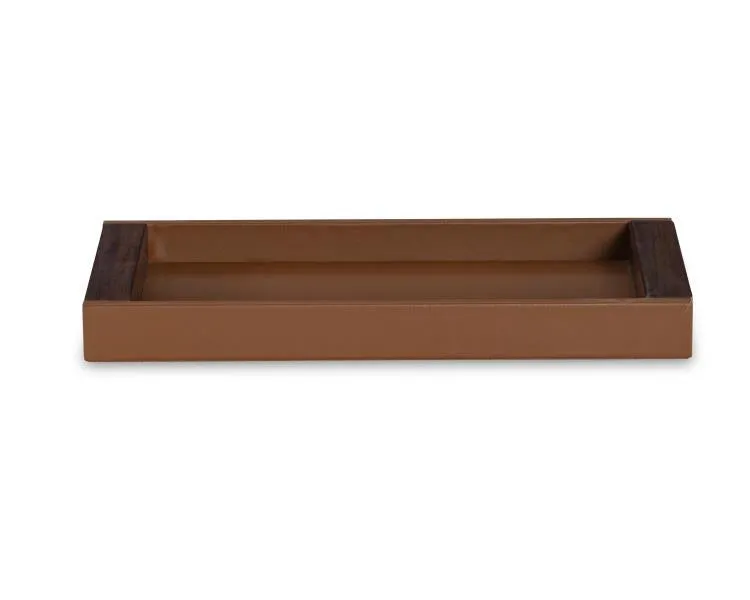 Maitland Smith Saddle vassoio pelle noce 30,5 cm