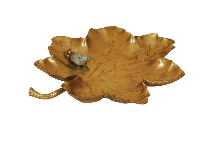 Maitland Smith Leaf svuotatasche ottone foglia