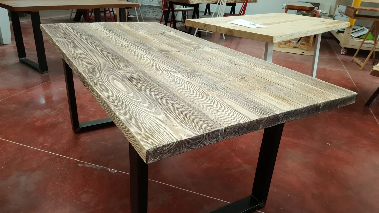 XLAB Romeo 180x100 H75 tavolo industriale grigio naturale