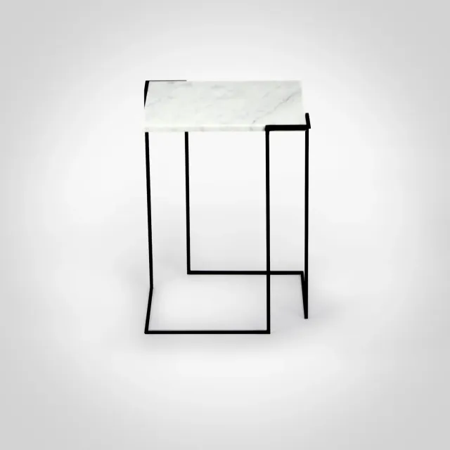 Stilts GravitY tavolo marmo Carrara 37x37 minimal