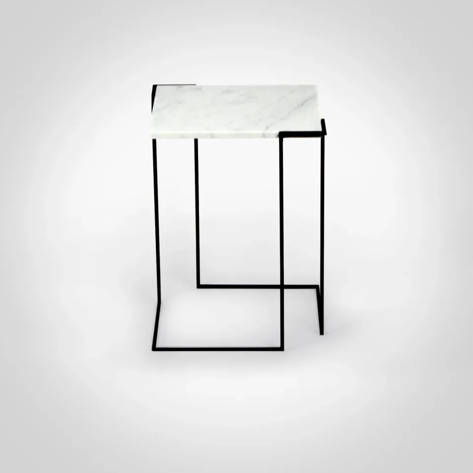 Stilts GravitY tavolo marmo Carrara 37x37 minimal