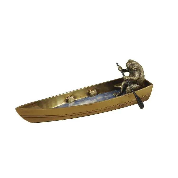 Maitland Smith Rowing Frog scultura rana ottone