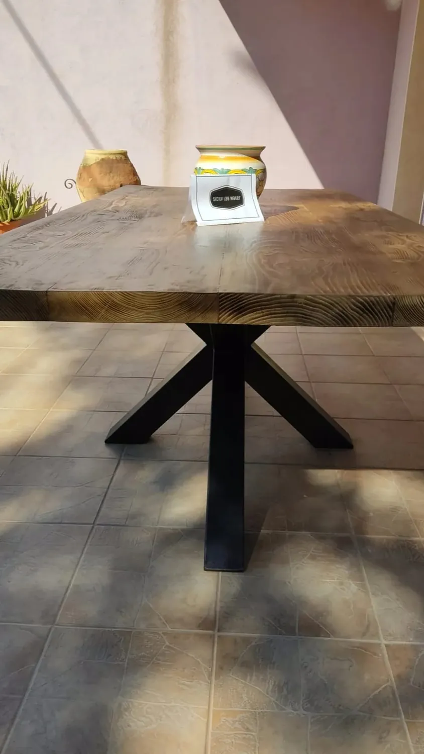 Sicily Wood Maker Larice tavolo legno massello fatto a mano
