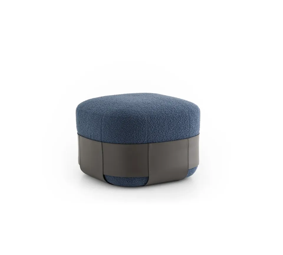 Morica Design Sumo Pouf Pelle Lana Boucle Riviste
