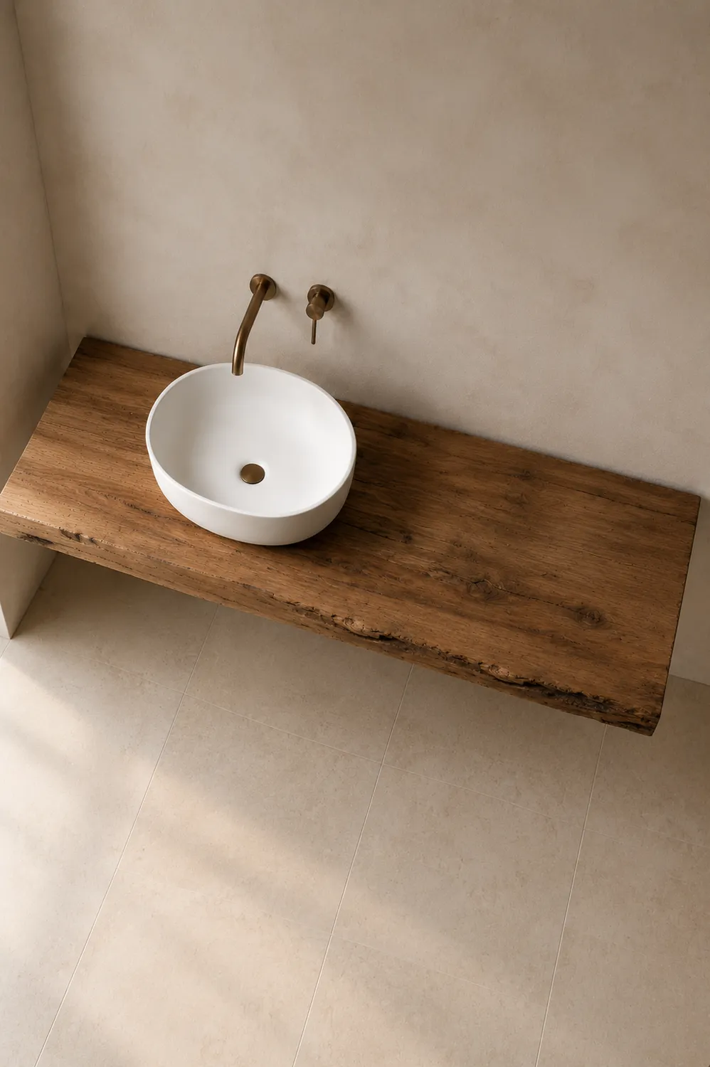 XLAB Design Materia Antica Mensola Bagno Castagno 140 cm