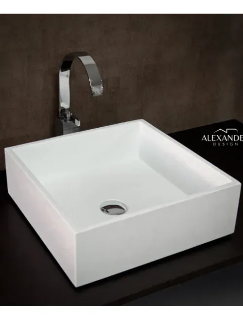 XLAB Design Correr lavabo appoggio quadrato in resina