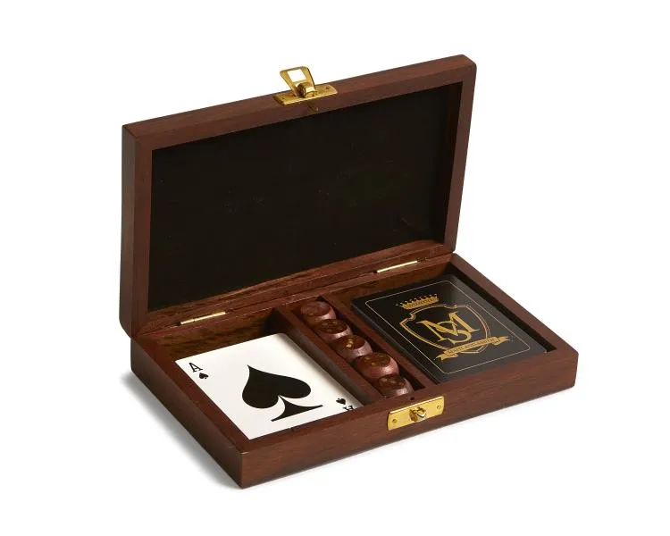 Maitland Smith Card Box scatola carte palissandro dadi
