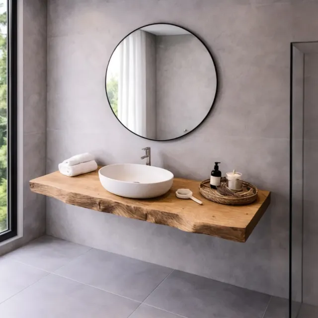 XLAB Design mensola bagno legno massello 150 cm idroresistente