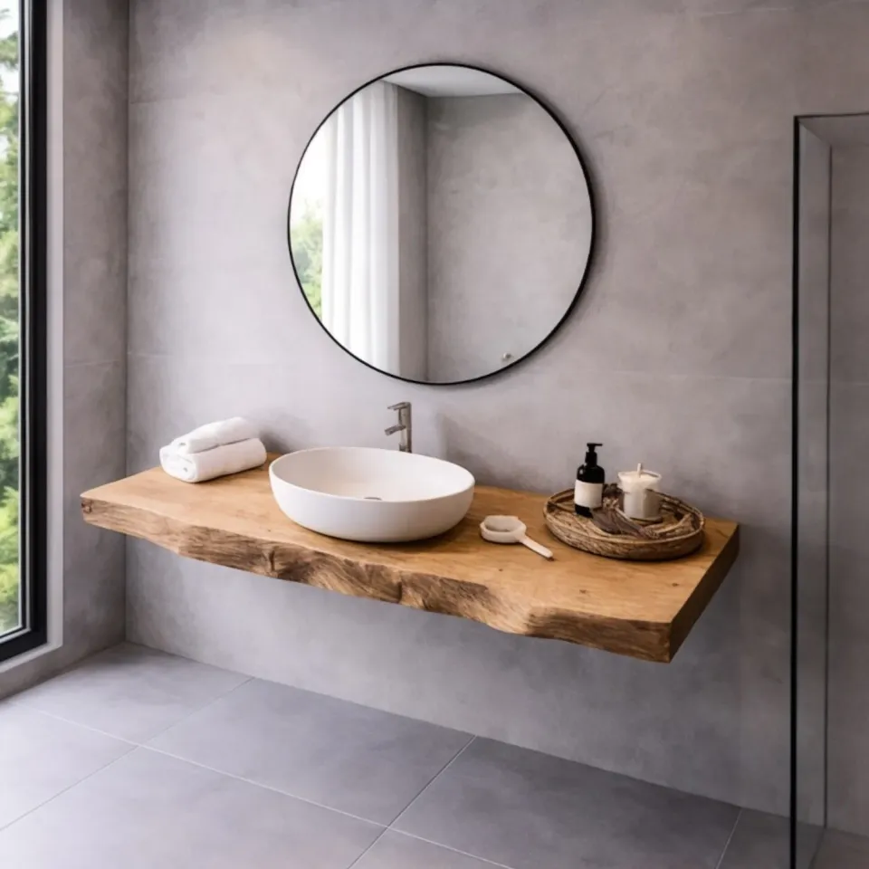 XLAB Design mensola bagno legno massello 150 cm idroresistente