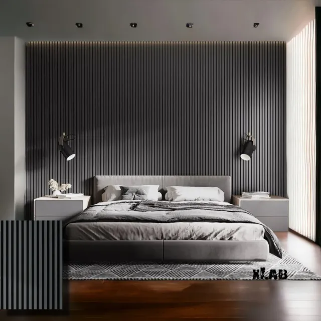 XLAB Design boiserie pannelli listelli L300xH270 grigio 7031