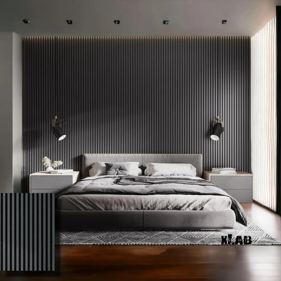 XLAB Design boiserie pannelli listelli L300xH270 grigio 7031