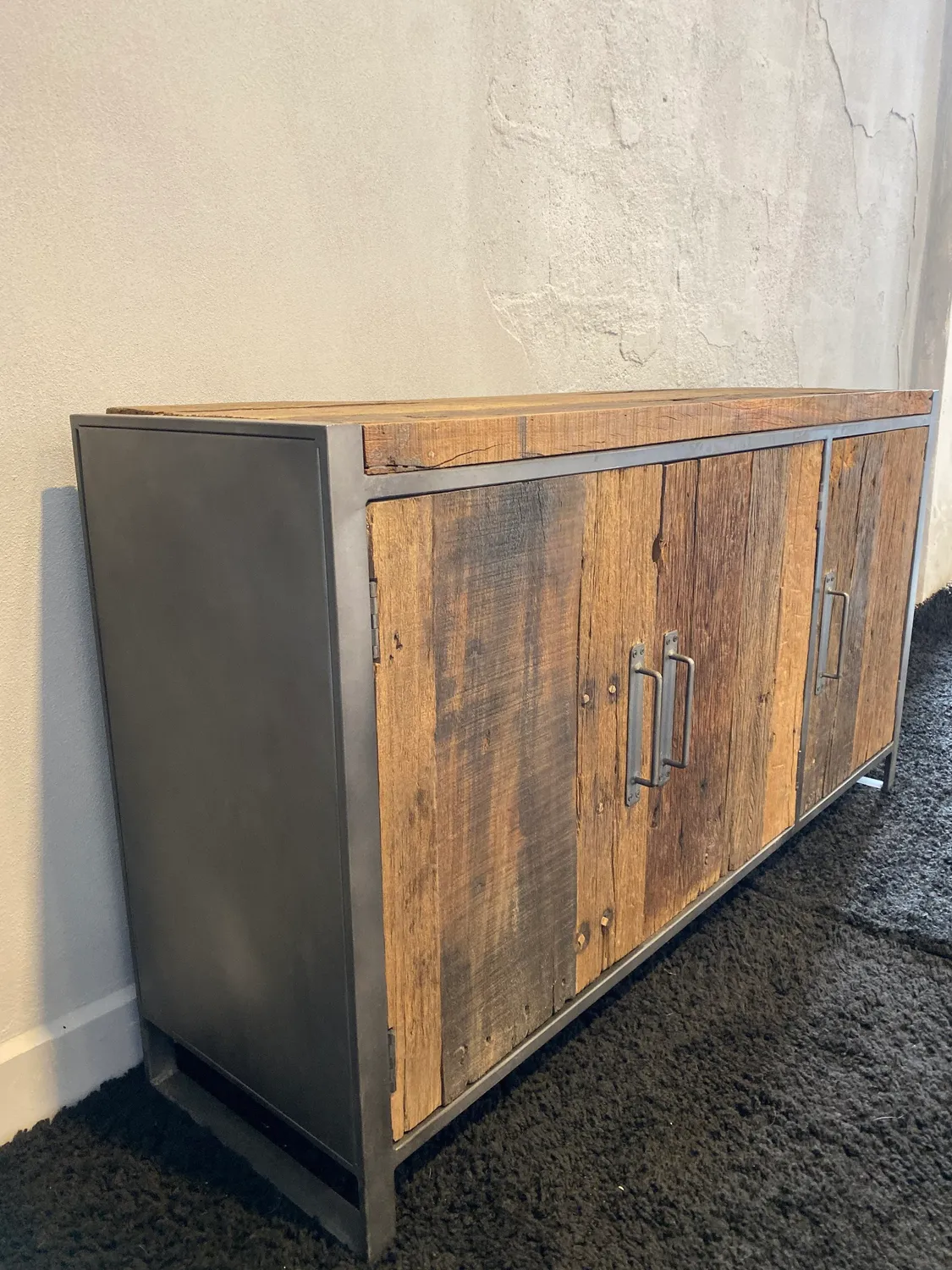 XLAB Design Oakland credenza legno 3 sportelli invecchiato